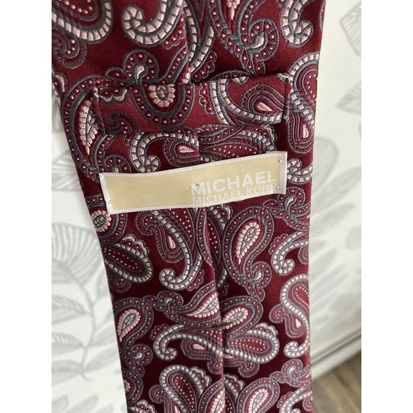 Michael Kors Burgundy Paisley Tie - Picture 3 of 3